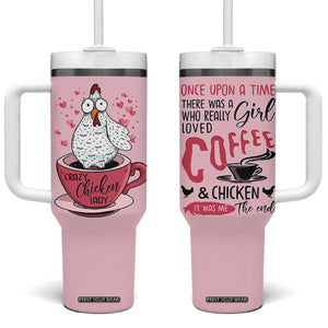 Crazy Chicken Lady Tumbler With Handle Funny Farmhouse Garden Animal Lover Gifts TB10 One Size: 40 oz Pink Print Your Wear