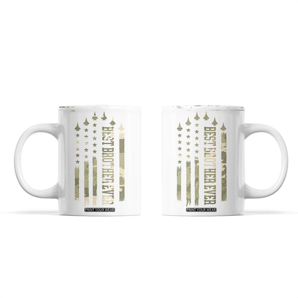 Best Brother Ever Coffee Mug Camo US Flag Gifts From Sisters Siblings TB10 White Print Your Wear