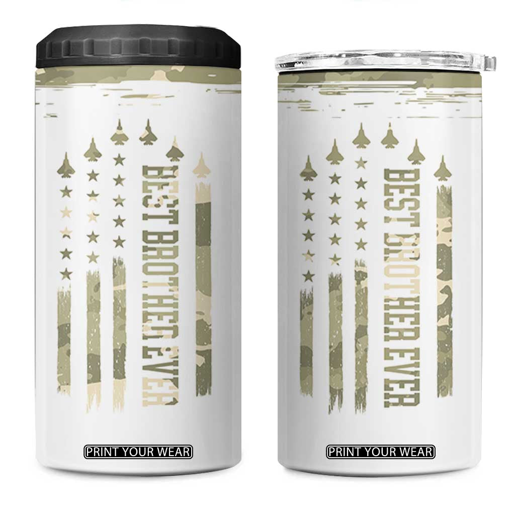 Best Brother Ever 4 in 1 Can Cooler Tumbler Camo US Flag Gifts From Sisters Siblings TB10 One Size: 16 oz White Print Your Wear