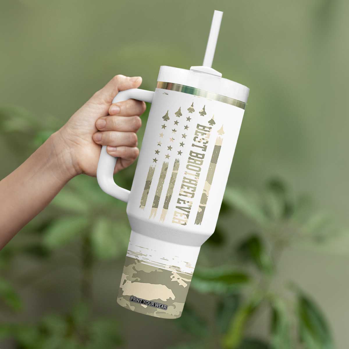 Best Brother Ever Tumbler With Handle Camo US Flag Gifts From Sisters Siblings TB10 Print Your Wear