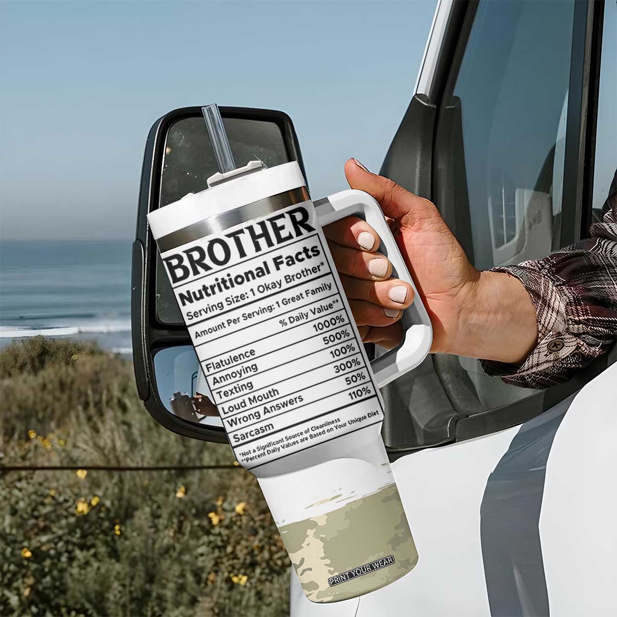 Funny Brother Gifts Tumbler With Handle I Smile Because You Are My Brothers Camo TB10 Print Your Wear