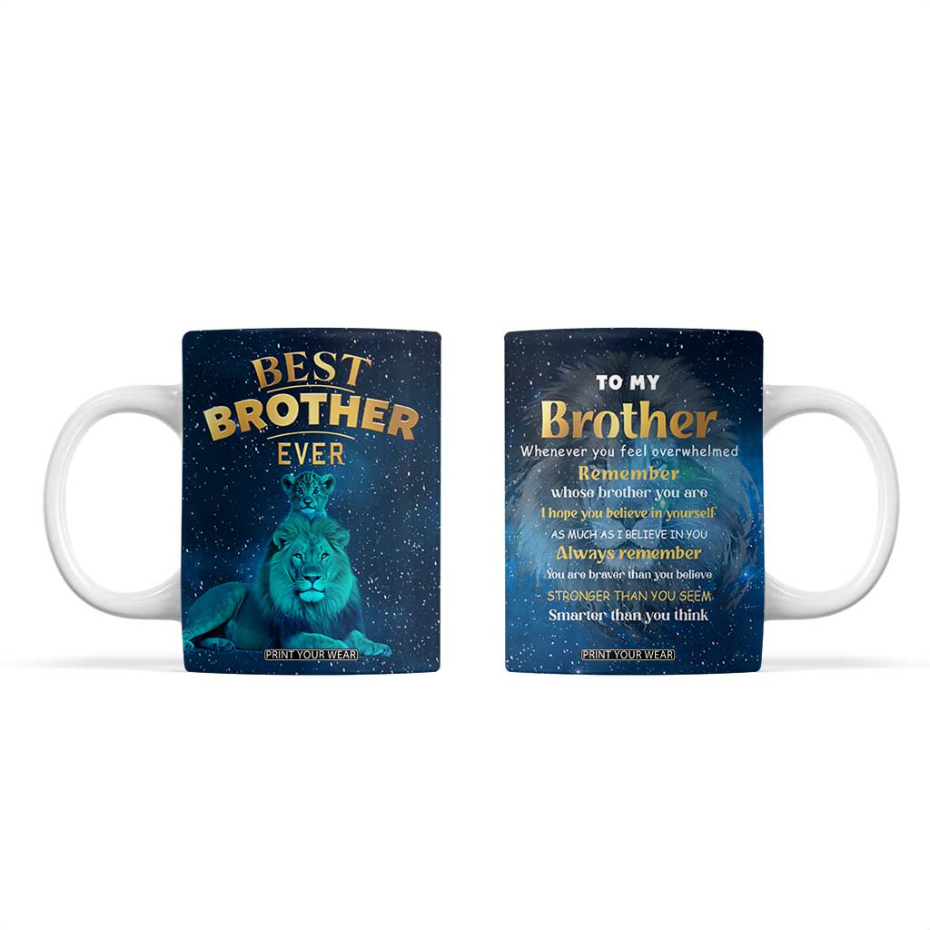 Best Brother Ever Coffee Mug Brothers Adult Big Brother Gifts Lion TB10 Navy Print Your Wear