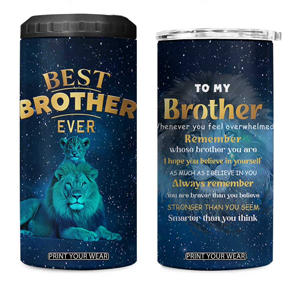 Best Brother Ever 4 in 1 Can Cooler Tumbler Brothers Adult Big Brother Gifts Lion TB10 One Size: 16 oz Navy Print Your Wear