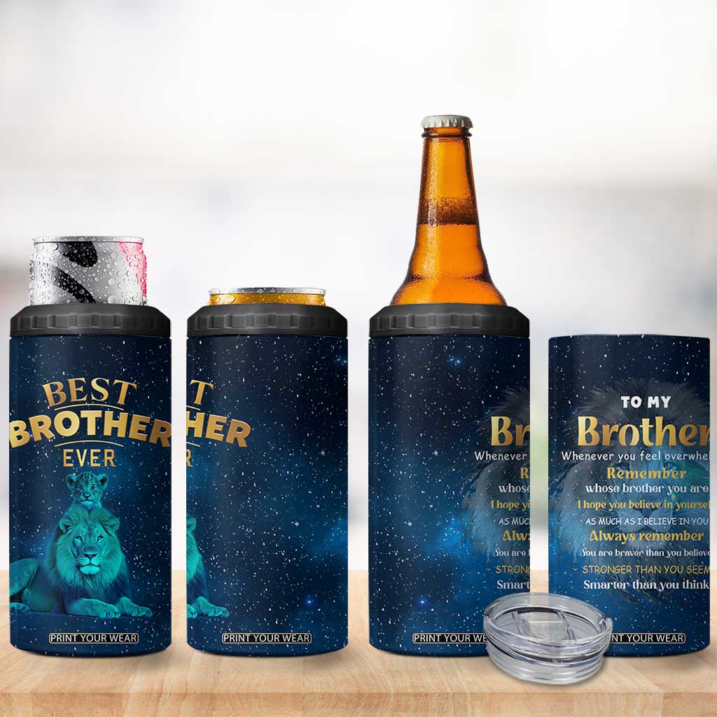Best Brother Ever 4 in 1 Can Cooler Tumbler Brothers Adult Big Brother Gifts Lion TB10 Print Your Wear