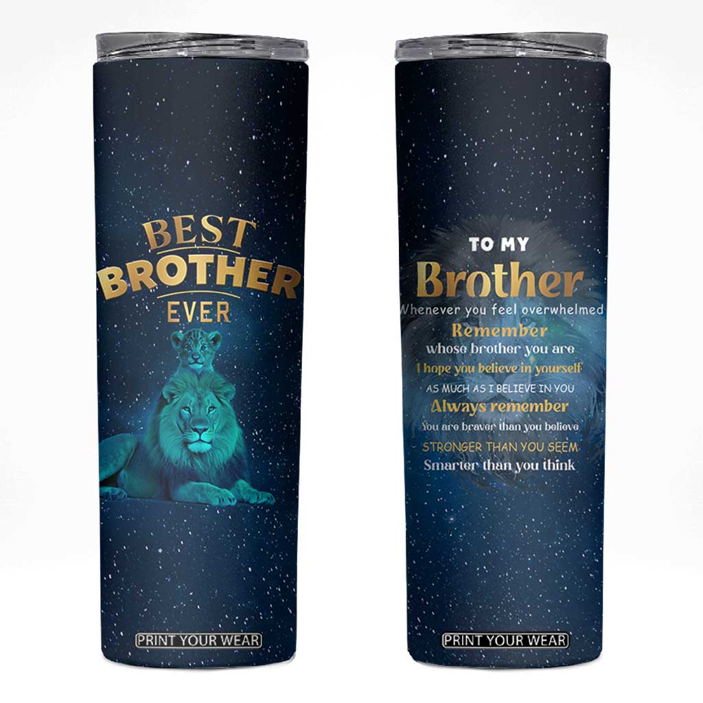 Best Brother Ever Skinny Tumbler Brothers Adult Big Brother Gifts Lion TB10 Navy Print Your Wear