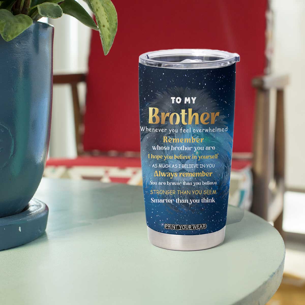 Best Brother Ever Tumbler Cup Brothers Adult Big Brother Gifts Lion TB10 Print Your Wear