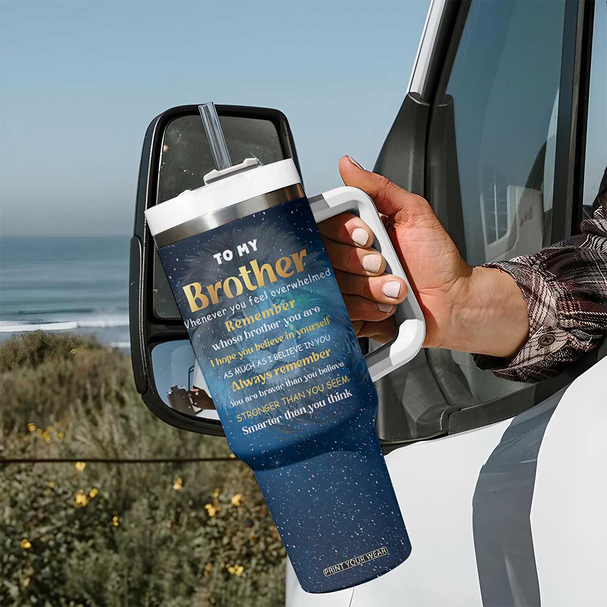 Best Brother Ever Tumbler With Handle Brothers Adult Big Brother Gifts Lion TB10 Print Your Wear