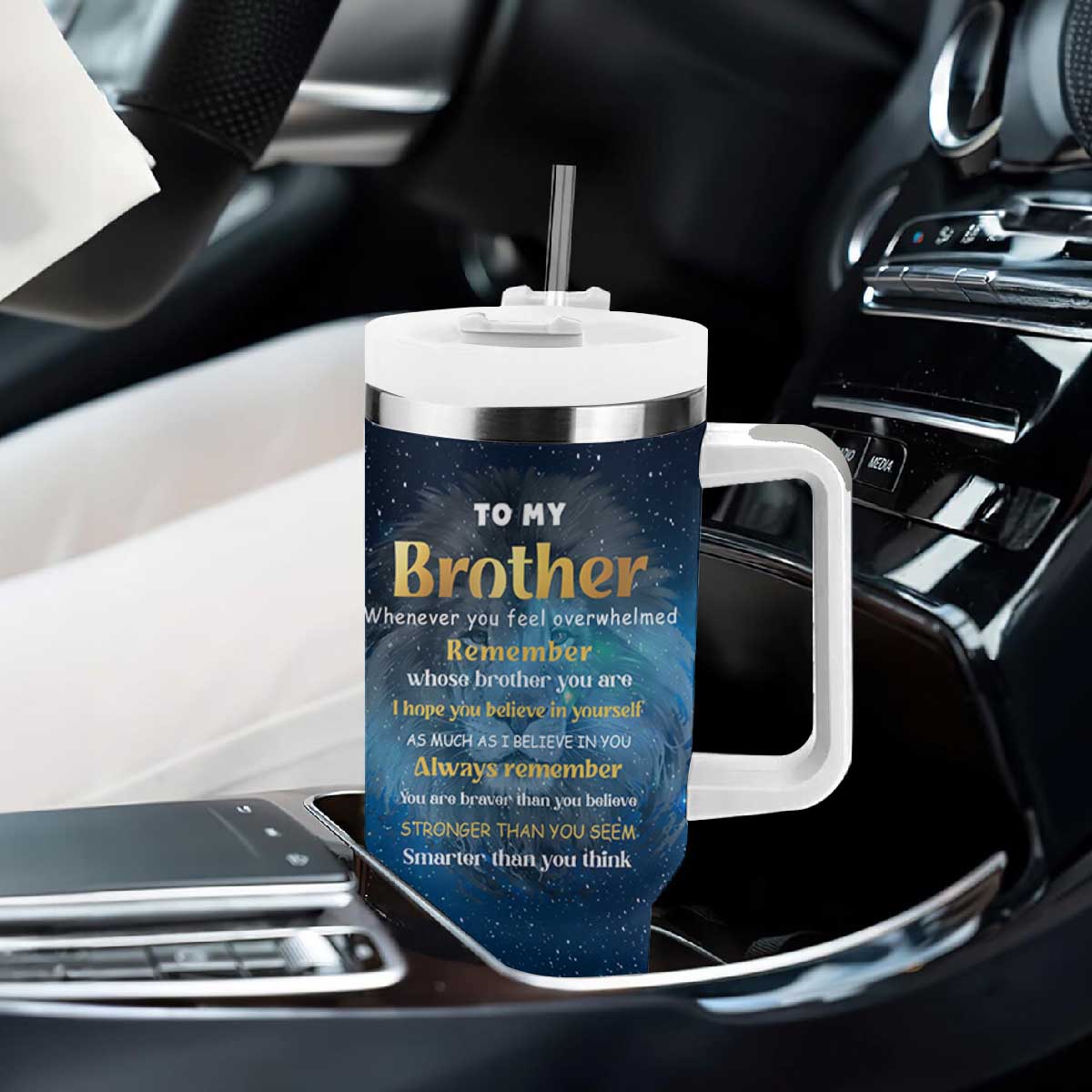 Best Brother Ever Tumbler With Handle Brothers Adult Big Brother Gifts Lion TB10 Print Your Wear