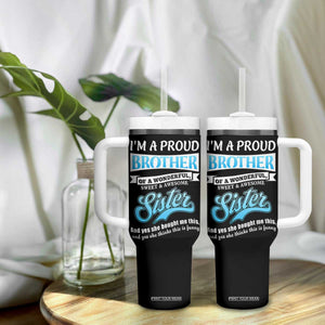 Funny Brother Gifts From Sister Tumbler With Handle Im A Proud Brother TB10 Print Your Wear