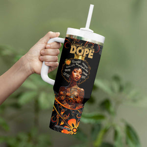 Afro Woman Tumbler With Handle Black Women Unapologetically Dope Juneteenth Black History Afican Roots TB10 Print Your Wear