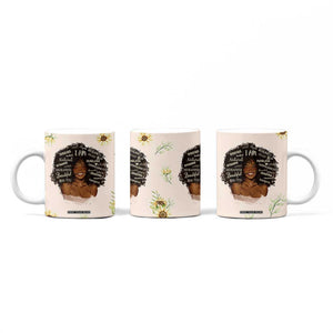 Christian Gifts for Black Women Coffee Mug Sunflower African American Afro Black Girl Encouragement Religious Gift TB10 Print Your Wear