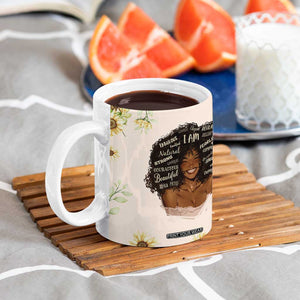 Christian Gifts for Black Women Coffee Mug Sunflower African American Afro Black Girl Encouragement Religious Gift TB10 Print Your Wear