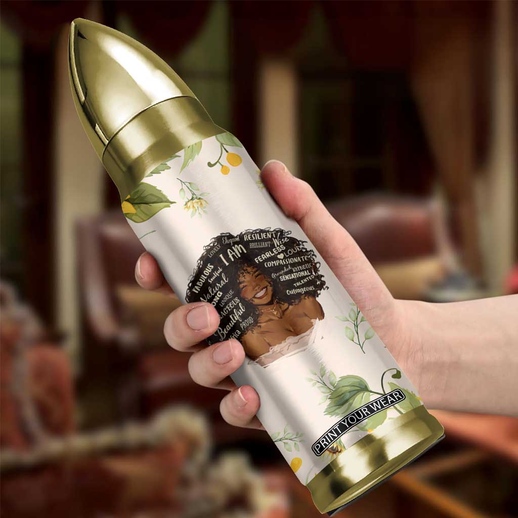 Christian Gifts for Black Women Bullet Tumbler Sunflower African American Afro Black Girl Encouragement Religious Gift TB10 Print Your Wear