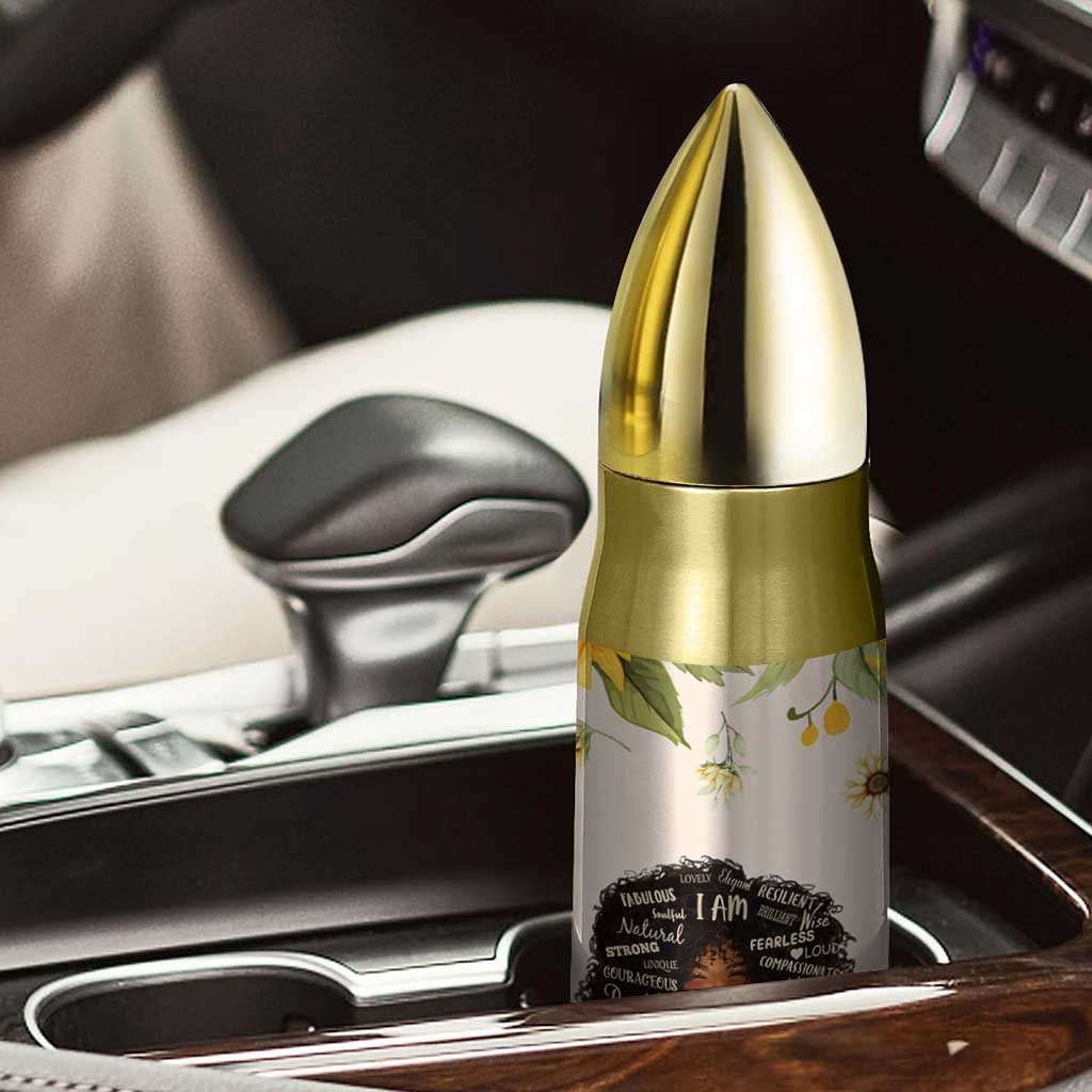 Christian Gifts for Black Women Bullet Tumbler Sunflower African American Afro Black Girl Encouragement Religious Gift TB10 Print Your Wear