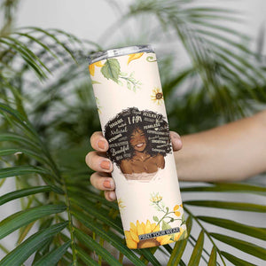 Christian Gifts for Black Women Skinny Tumbler Sunflower African American Afro Black Girl Encouragement Religious Gift TB10 Print Your Wear