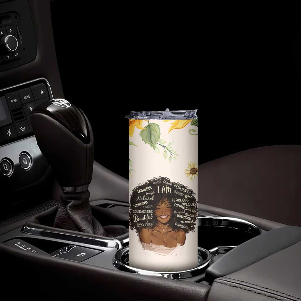 Christian Gifts for Black Women Skinny Tumbler Sunflower African American Afro Black Girl Encouragement Religious Gift TB10 Print Your Wear