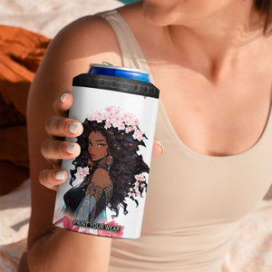 Black Queen 4 in 1 Can Cooler Tumbler Afro Afican Roots Women Floral Juneteenth Black History TB10 Print Your Wear
