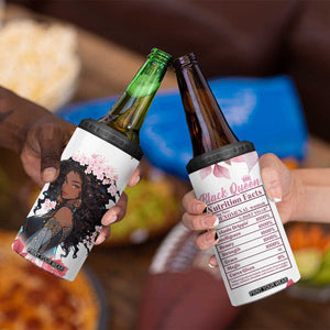 Black Queen 4 in 1 Can Cooler Tumbler Afro Afican Roots Women Floral Juneteenth Black History TB10 Print Your Wear