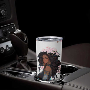 Black Queen Tumbler Cup Afro Afican Roots Women Floral Juneteenth Black History TB10 Print Your Wear