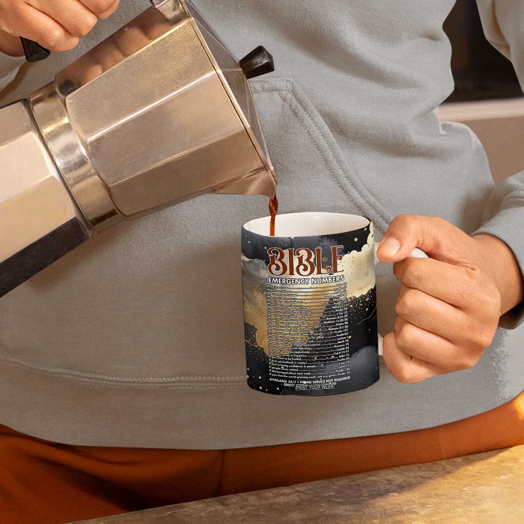 Bible Emergency Numbers Coffee Mug Bible Verse Religious Gifts For Afro Women TB10 Print Your Wear