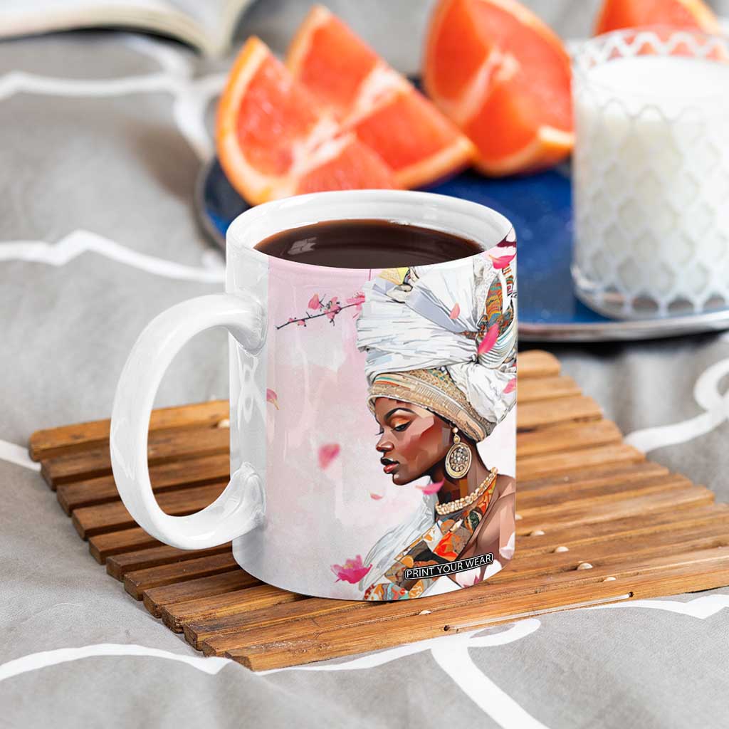 African American Gifts For Women Coffee Mug Cherry Blossom Flowers Bible Verse Religious Gifts For Afro Women TB10 Print Your Wear
