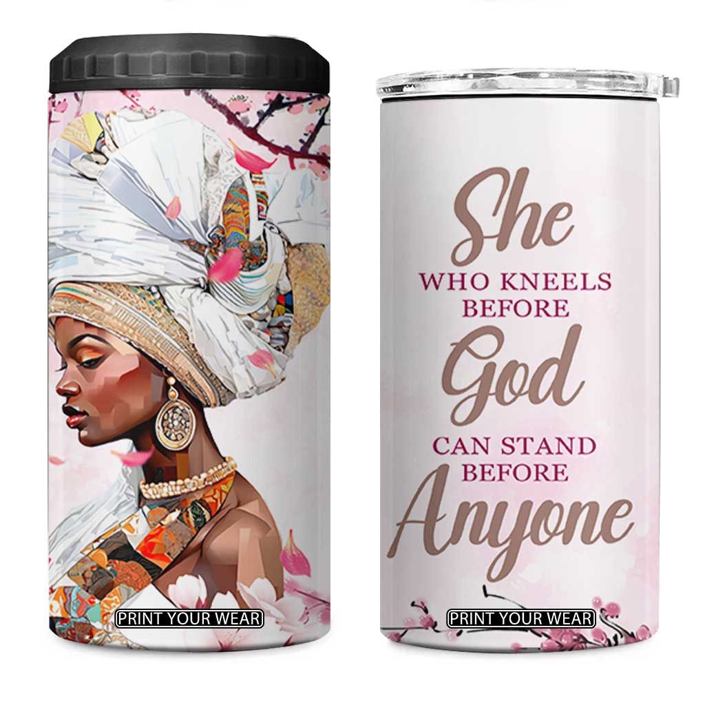 African American Gifts For Women 4 in 1 Can Cooler Tumbler Cherry Blossom Flowers Bible Verse Religious Gifts For Afro Women TB10 One Size: 16 oz Pink Print Your Wear