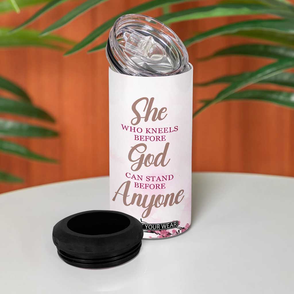 African American Gifts For Women 4 in 1 Can Cooler Tumbler Cherry Blossom Flowers Bible Verse Religious Gifts For Afro Women TB10 Print Your Wear