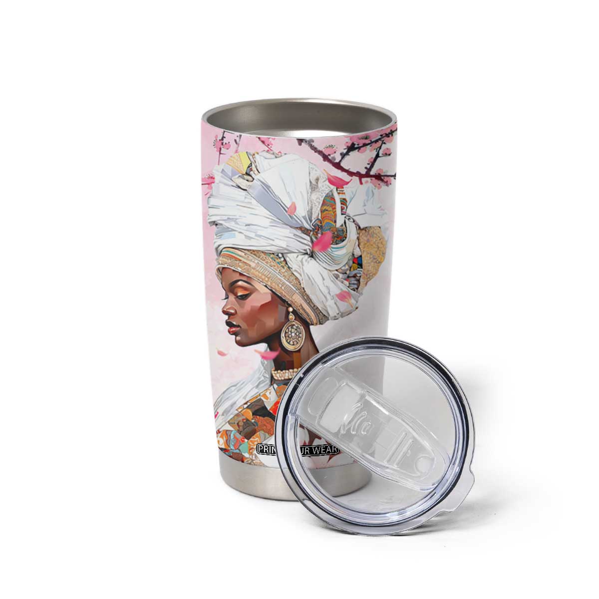 African American Gifts For Women Tumbler Cup Cherry Blossom Flowers Bible Verse Religious Gifts For Afro Women TB10 Print Your Wear