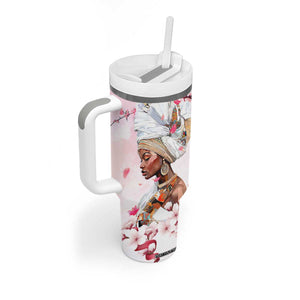 African American Gifts For Women Tumbler With Handle Cherry Blossom Flowers Bible Verse Religious Gifts For Afro Women TB10 Print Your Wear