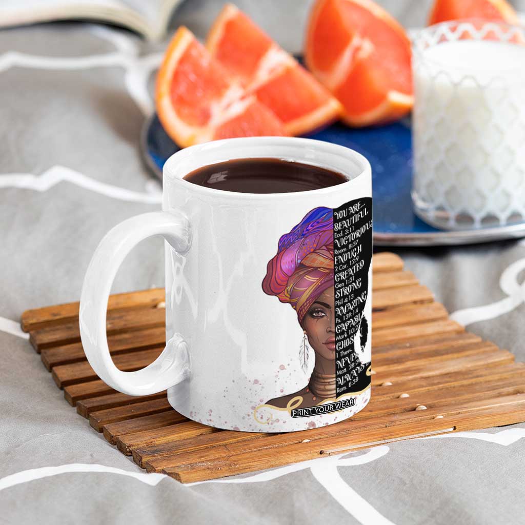 Christian Gifts For Afro Women Coffee Mug You Are Bible Verse Religious Gifts Leopard TB10 Print Your Wear