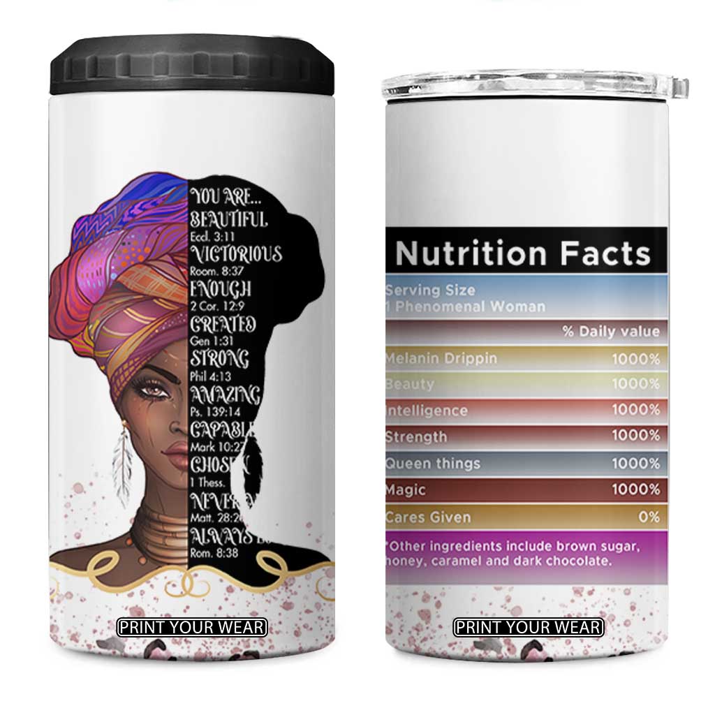 Christian Gifts For Afro Women 4 in 1 Can Cooler Tumbler You Are Bible Verse Religious Gifts Leopard TB10 One Size: 16 oz White Print Your Wear