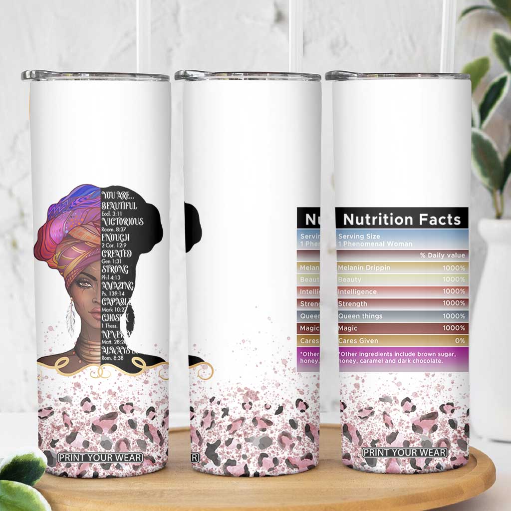 Christian Gifts For Afro Women Skinny Tumbler You Are Bible Verse Religious Gifts Leopard TB10 Print Your Wear