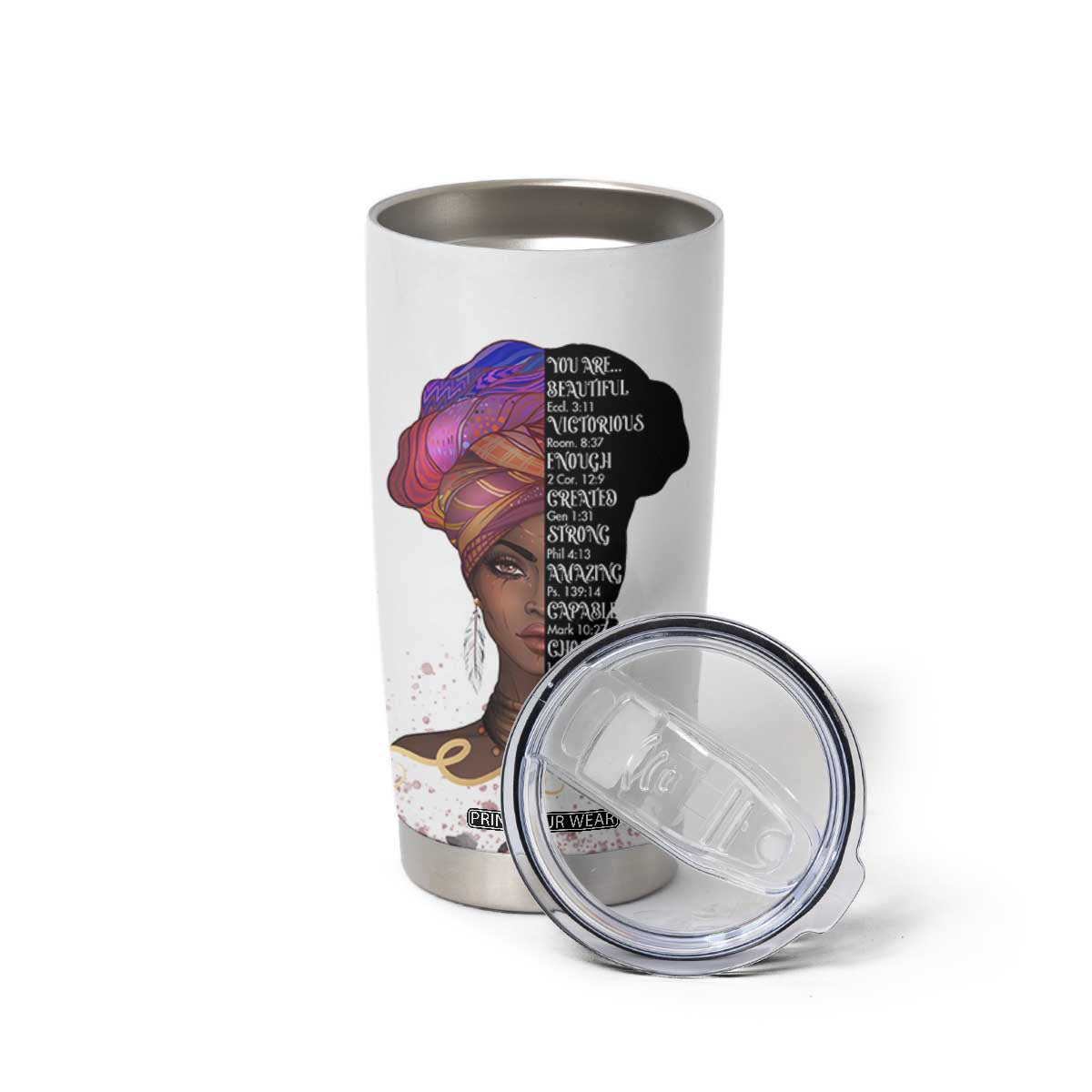 Christian Gifts For Afro Women Tumbler Cup You Are Bible Verse Religious Gifts Leopard TB10 Print Your Wear