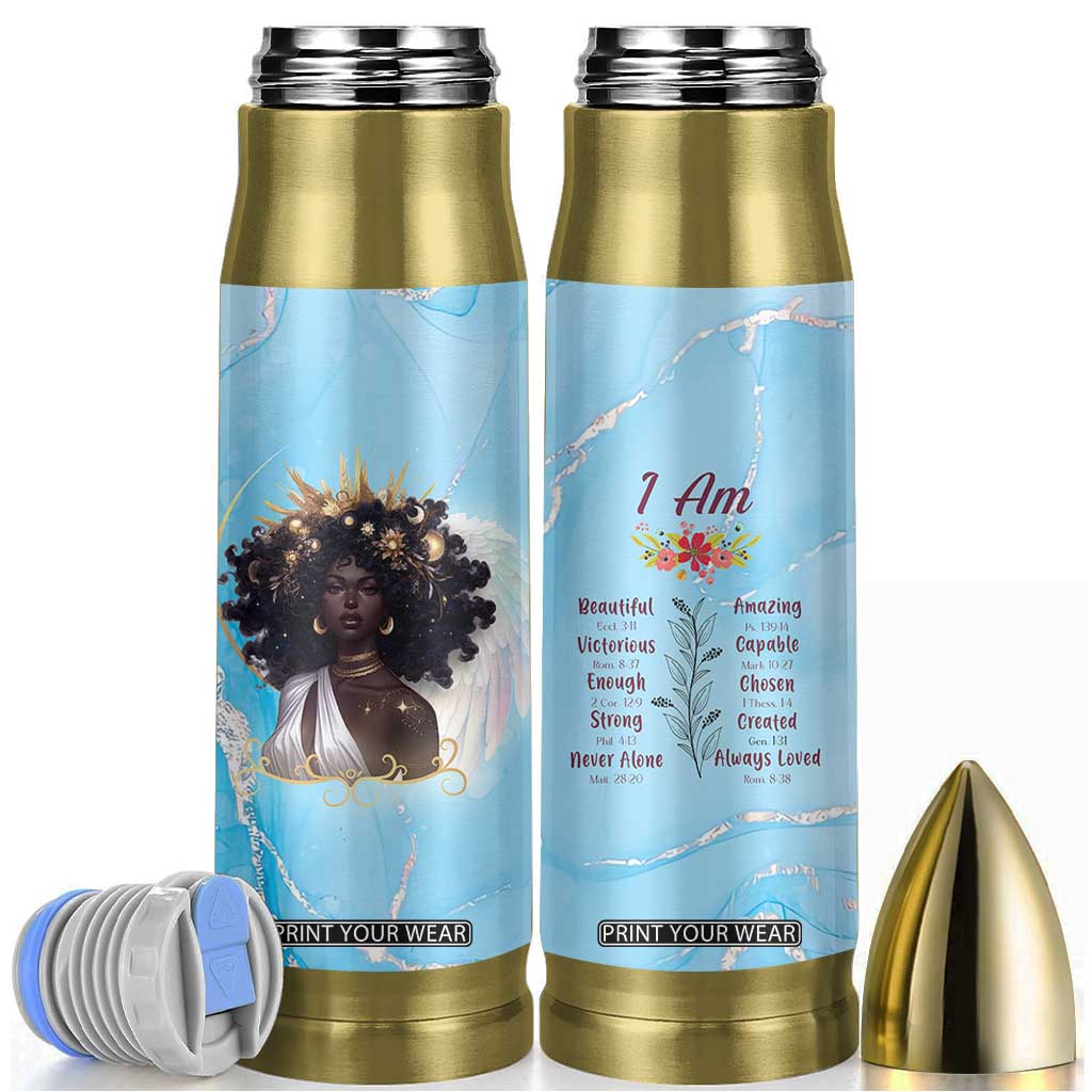 Christian Gifts for Black Women Bullet Tumbler African American Afro Black Girl Encouragement Religious Gift TB10 Blue Print Your Wear