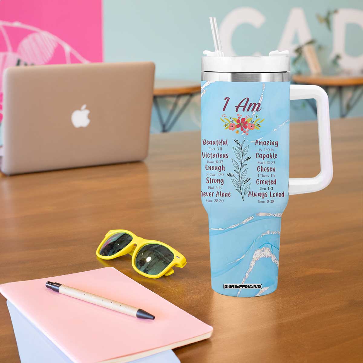 Christian Gifts for Black Women Tumbler With Handle African American Afro Black Girl Encouragement Religious Gift TB10 Print Your Wear