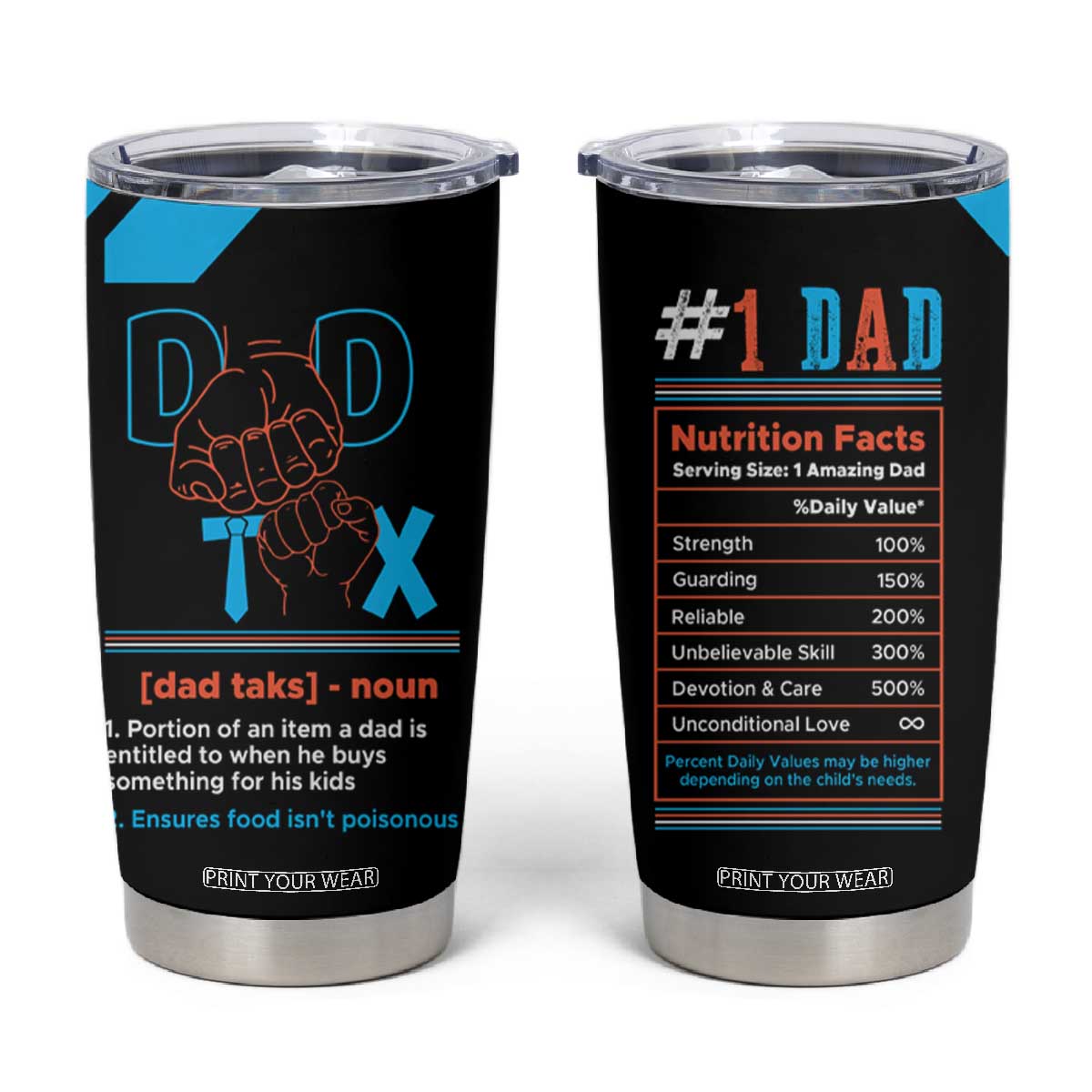 Dad Tax Tumbler Cup Funny Birthday Christmas Gift For Men Stepdad Bonus Dad Uncle TB10 Black Print Your Wear