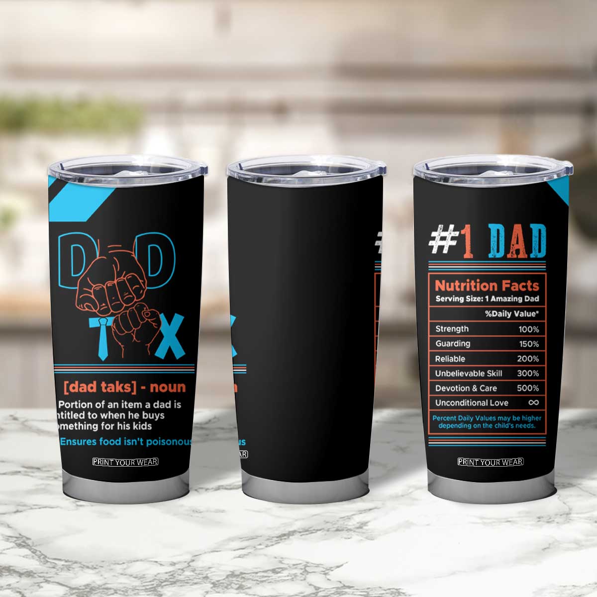 Dad Tax Tumbler Cup Funny Birthday Christmas Gift For Men Stepdad Bonus Dad Uncle TB10 Print Your Wear