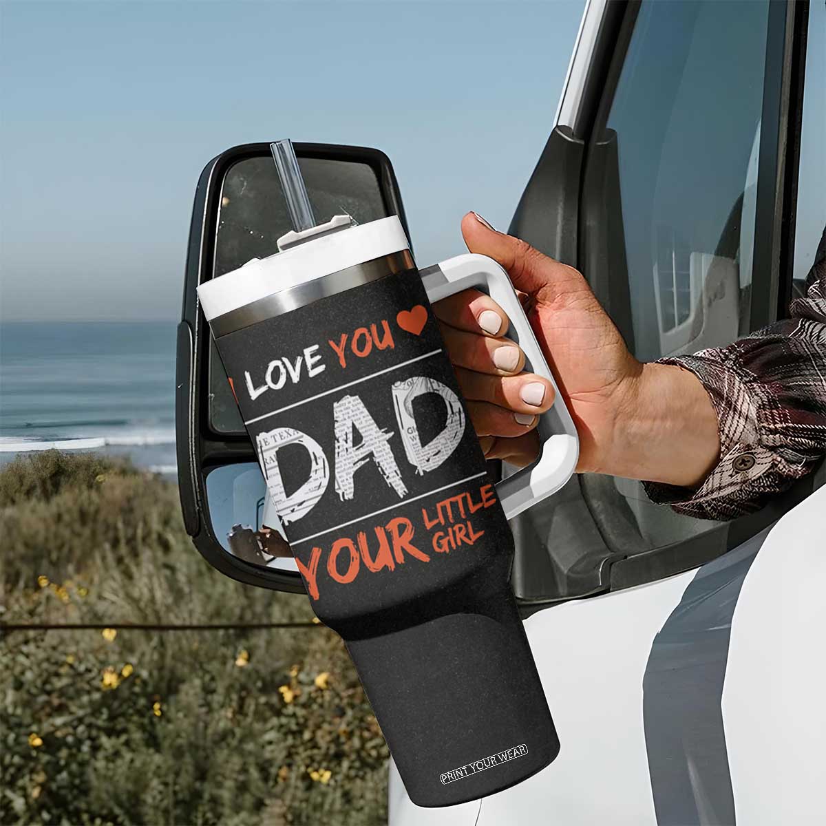 Dad Gifts from Daughter Tumbler With Handle Fathers Day Christmas Birthday Gift I Love You Dad Your Little Girl TB10 Print Your Wear