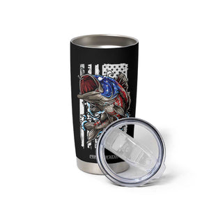 Fishing Gifts Tumbler Cup Id Rather Be Fishing Bass Fish American Flag TB10 Print Your Wear