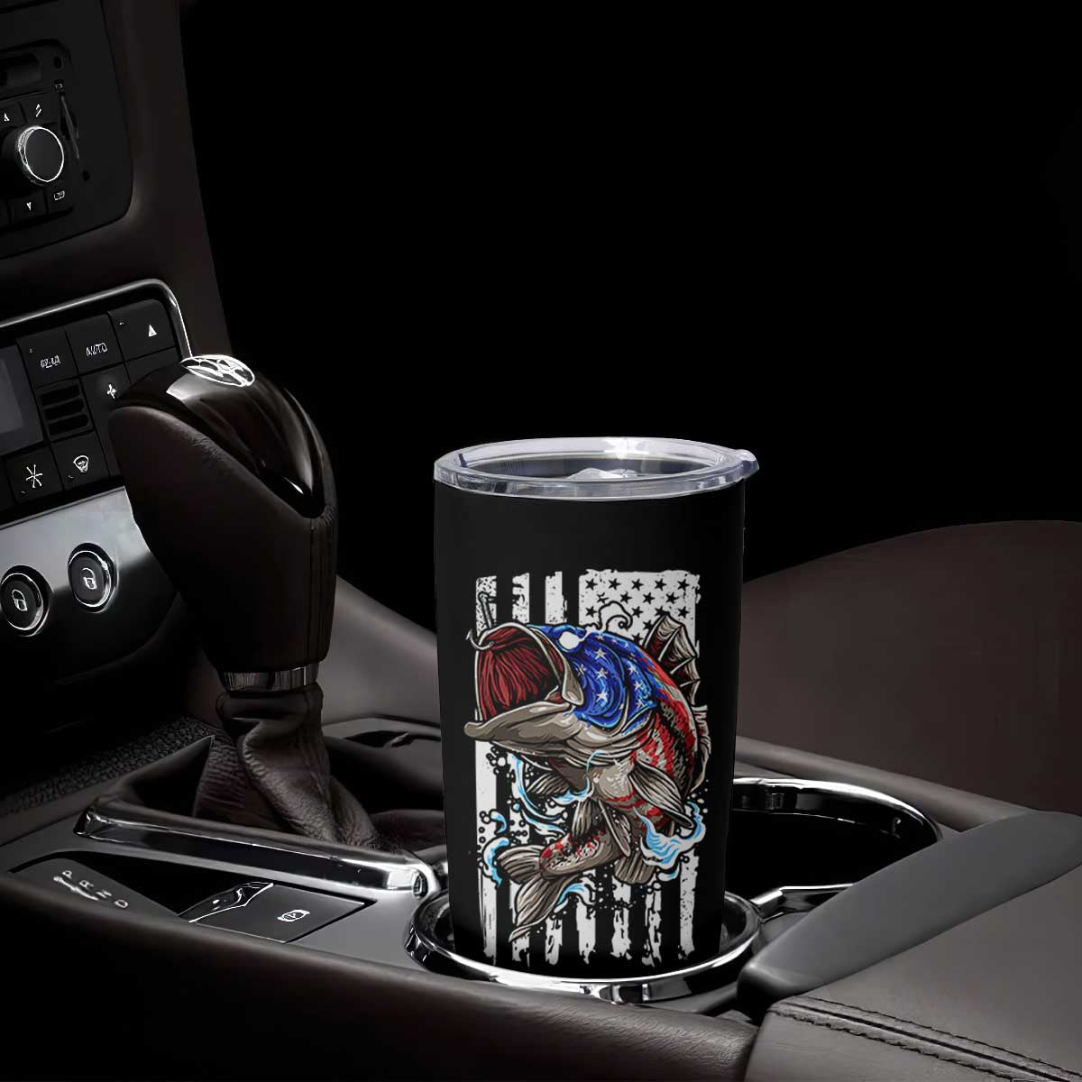 Fishing Gifts Tumbler Cup Id Rather Be Fishing Bass Fish American Flag TB10 Print Your Wear
