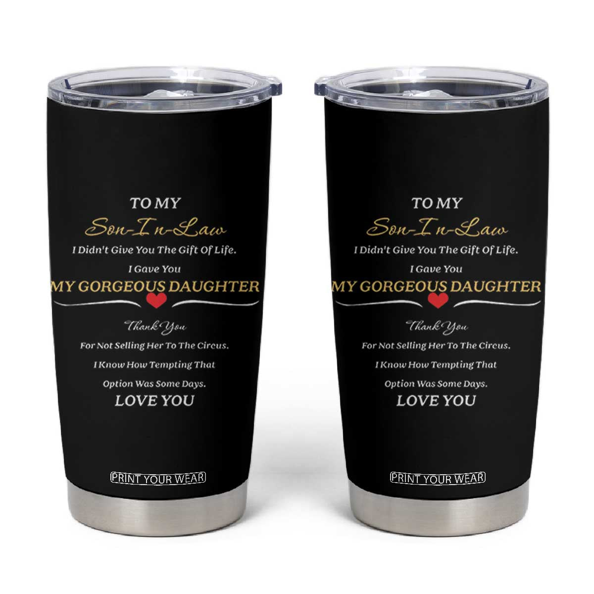Son In Law Gifts Tumbler Cup Future SIL Wedding Gift From Mother In Law MIL TB10 Black Print Your Wear