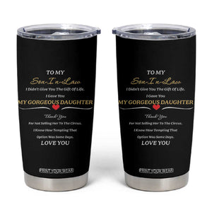 Son In Law Gifts Tumbler Cup Future SIL Wedding Gift From Mother In Law MIL TB10 Black Print Your Wear