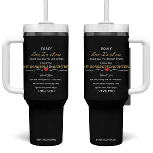 Son In Law Gifts Tumbler With Handle Future SIL Wedding Gift From Mother In Law MIL TB10 One Size: 40 oz Black Print Your Wear