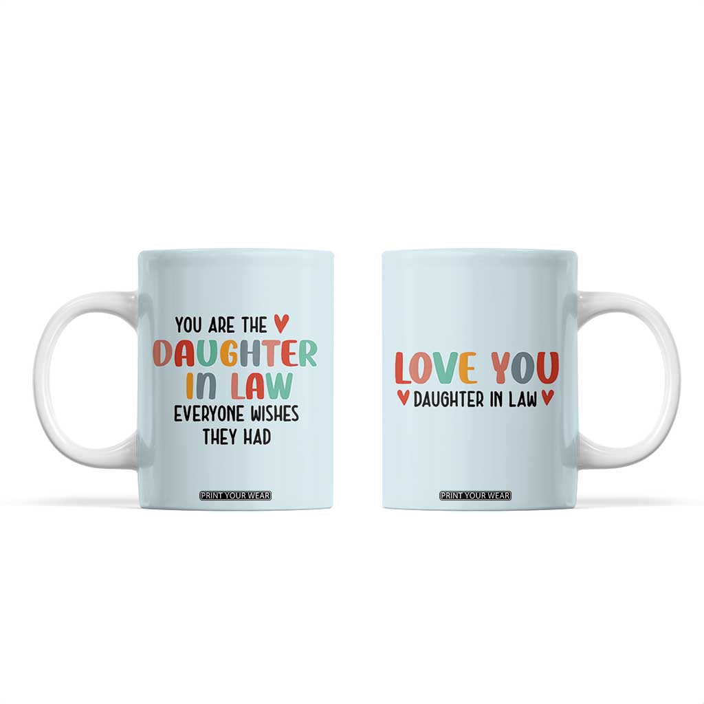 Love Gifts For Daughter In Law Coffee Mug Wedding Day Gift From Mother In Law TB10 Blue Print Your Wear