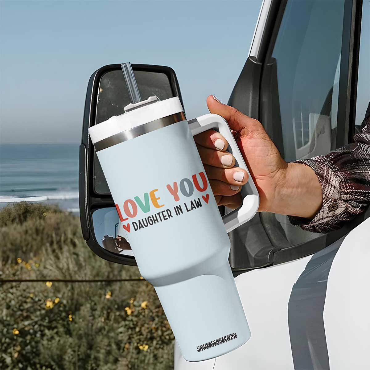 Love Gifts For Daughter In Law Tumbler With Handle Wedding Day Gift From Mother In Law TB10 Print Your Wear