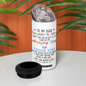 Gifts For Daughter In Law 4 in 1 Can Cooler Tumbler Funny Wedding Day Gift From Mother In Law TB10 Print Your Wear