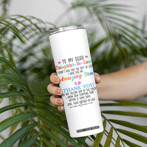 Gifts For Daughter In Law Skinny Tumbler Funny Wedding Day Gift From Mother In Law TB10 Print Your Wear