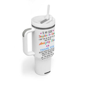 Gifts For Daughter In Law Tumbler With Handle Funny Wedding Day Gift From Mother In Law TB10 Print Your Wear