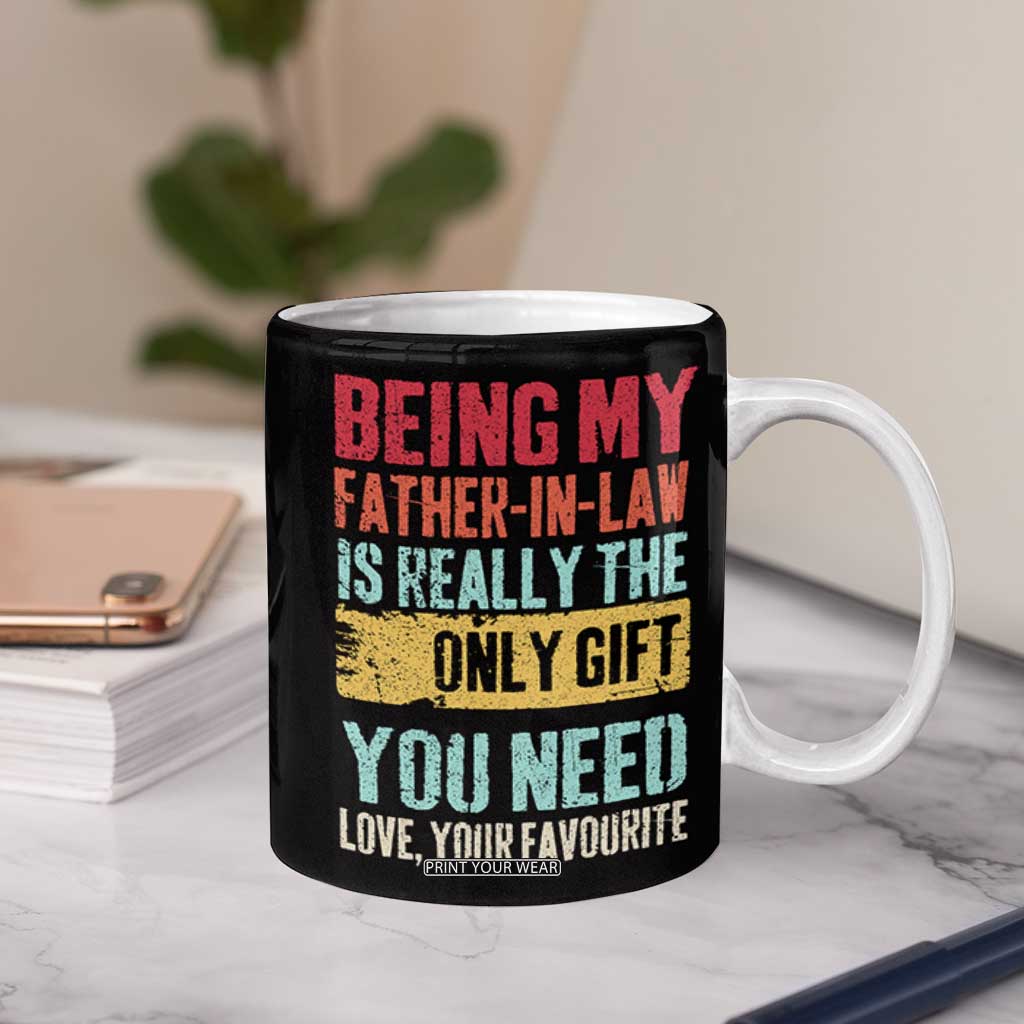 Father In Law Gift Coffee Mug Retro Funny Being My Father-in-law TB10 Print Your Wear