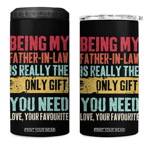 Father In Law Gift 4 in 1 Can Cooler Tumbler Retro Funny Being My Father-in-law TB10 One Size: 16 oz Black Print Your Wear